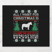 Horse kerstmis grappige mini Horse outfit Sparkling Wijnetiket (Enkel label)