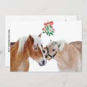 Horse Kerstmis Mistletoe Equestrian Cute Ponies Kaart (Voorkant / Achterkant)