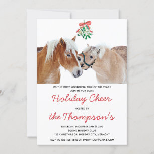 Horse Kerstmis Mistletoe Equestrian Cute Ponies Kaart
