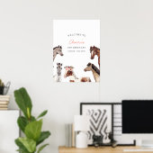 Horse Kind's Verjaardag Welkom Poster (Thuiskantoor)