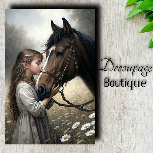 Horse Kiss Decoupage Tissuepapier