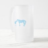 Horse Kisses (Aqua) Matglas Bierpul (Voorkant links)