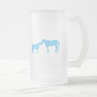 Horse Kisses (Aqua) Matglas Bierpul