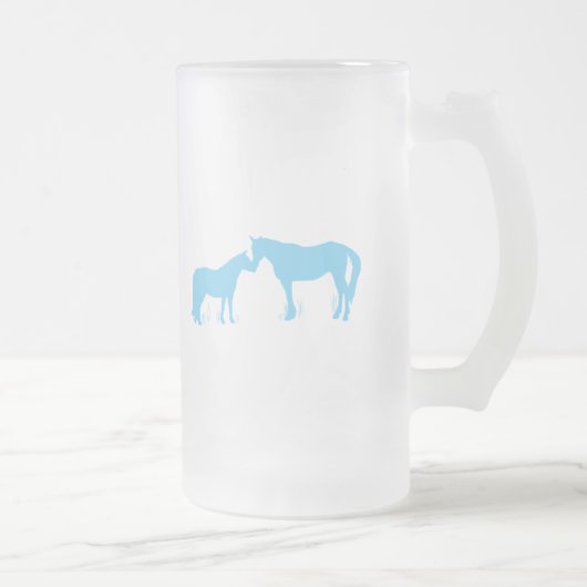 Horse Kisses (Aqua) Matglas Bierpul (Rechts)