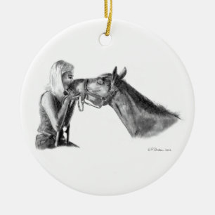 Horse Kisses Keramisch Ornament