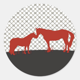 Horse Kisses Sticker - Rood