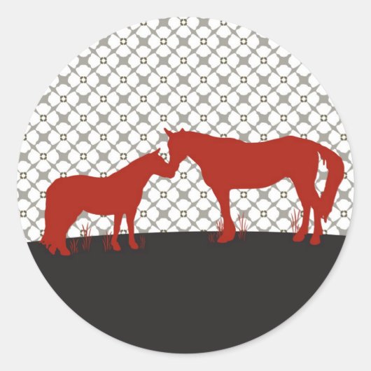 Horse Kisses Sticker - Rood (Voorkant)