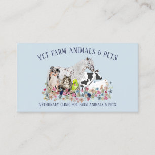 Horse Koe Sheep Dog Cat Bird Animal Pet blauw Visitekaartje