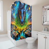 Horse kunst douchegordijn (In situ)