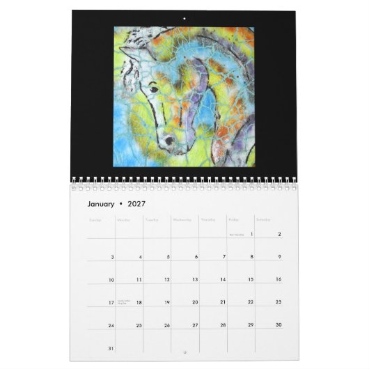 Horse kunstkalender kalender (Jan 2027)