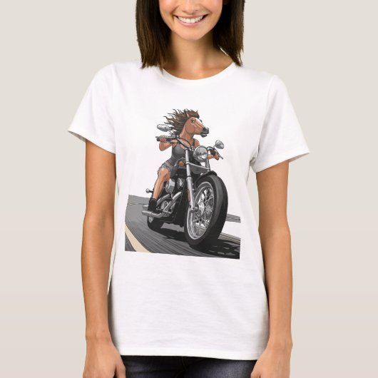 Horse Lady motorfiets T-shirt (Voorkant)