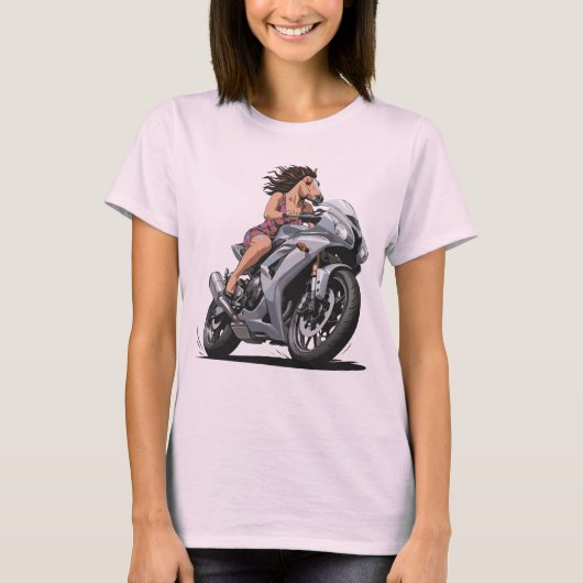 Horse Lady motorfiets T-shirt (Voorkant)