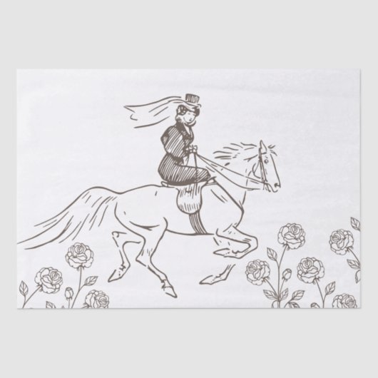 Horse  Lady Riding Sidesaddle-ontkoppeling Tissuepapier (Voorkant)