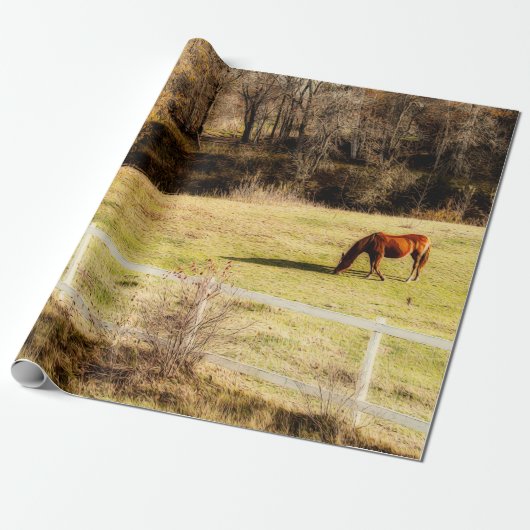 Horse land - herfst ontkoppeling cadeaupapier (Uitgerold)