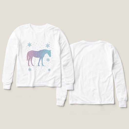 Horse Long Sleeve Shirt Girls– Winter Horse  (Voorkant /achterkant)