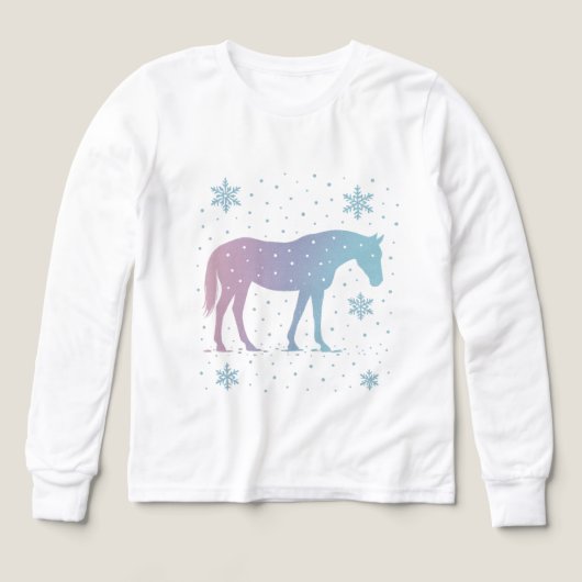 Horse Long Sleeve Shirt Girls– Winter Horse  (Voorkant)
