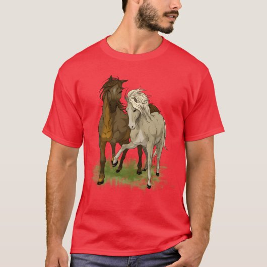 Horse love drawing of loving horses t-shirt (Voorkant)