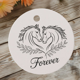 Horse Love Elegant Country Westerne bruiloft Bedankjes Labels