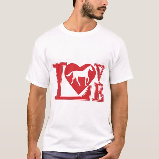Horse Love Heart T-shirt (Voorkant)