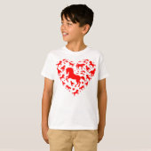 Horse Love Heart Toddlers Valentijnsdag T-shirt (Voorkant volledig)