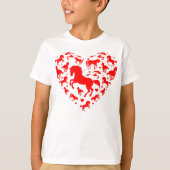 Horse Love Heart Toddlers Valentijnsdag T-shirt (Voorkant)