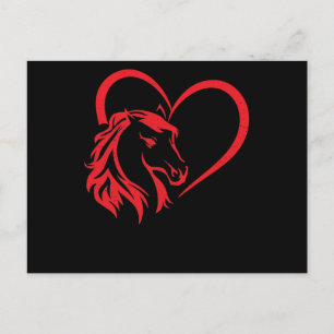 Horse Love Horse Head Heart Riding Valentijnsdag Briefkaart