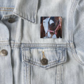 Horse Love Vierkante Button 5,1 Cm (In situ)
