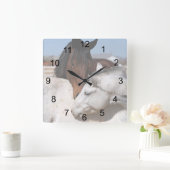 Horse Love Vierkante Klok (Huis)