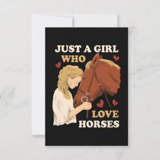 Horse Lover A Girl Who Loves Horses Bedankkaart