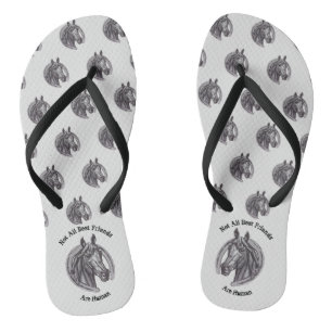 Horse Lover Barn Animal Sketch Best Friend Teenslippers