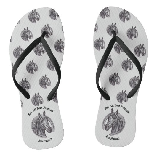 Horse Lover Barn Animal  Sketch Beste Vriend Teenslippers (Voetbed)