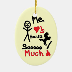 Horse Lover Cartoon Keramisch Ornament