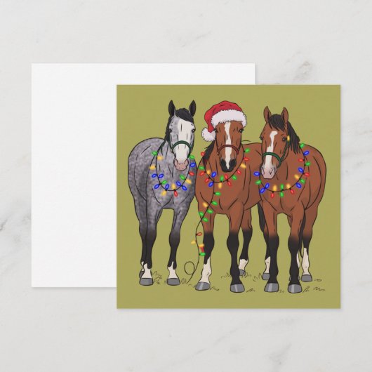 Horse Lover Christmas Animal Farm Animal Lover Feestdagenkaart (Voorkant / Achterkant)