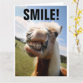 HORSE LOVER FUNNY BIRTHDAY GREETING CARD KAART (Gele Bloem)