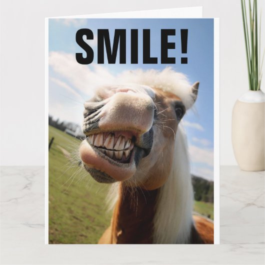 HORSE LOVER FUNNY BIRTHDAY GREETING CARD KAART (Voorkant)