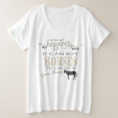 HORSE LOVER | Geld kan geen geluk kopen Grote Maat T-shirt (Design voorkant)
