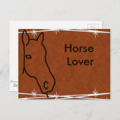 Horse Lover Horse Head Briefkaart (Voorkant / Achterkant)