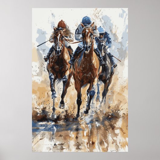 Horse Lover Horse Racing Art Poster (Voorkant)