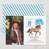 Horse Lover jarig Foto uitnodiging (Voorkant / Achterkant)