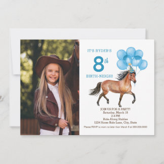 Horse Lover jarig Foto uitnodiging