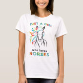 Horse Lover Just a Girl Who Loves Horses T-shirt (Voorkant)