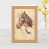 Horse Lover-Moederdag Kaart (Gele Bloem)