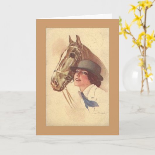 Horse Lover-Moederdag Kaart (Gele Bloem)