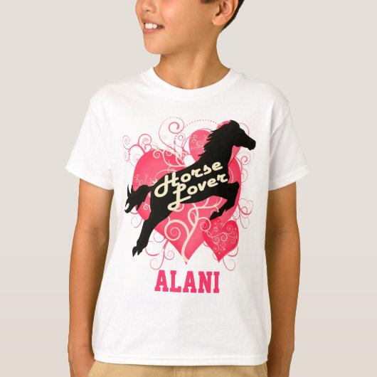 Horse Lover Personalized Alani T-shirt (Voorkant)
