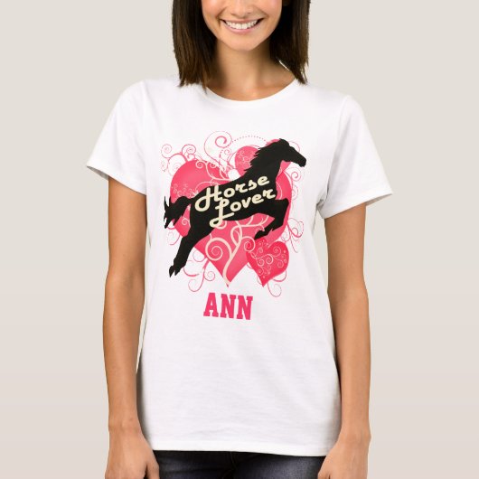 Horse Lover Personalized Ann T-shirt (Voorkant)