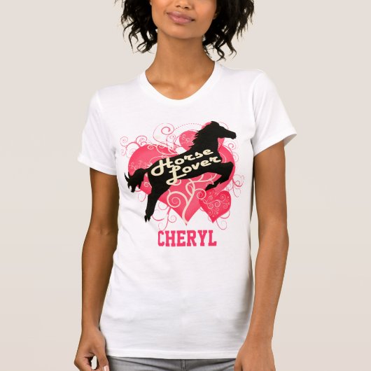 Horse Lover Personalized Cheryl T-shirt (Voorkant)