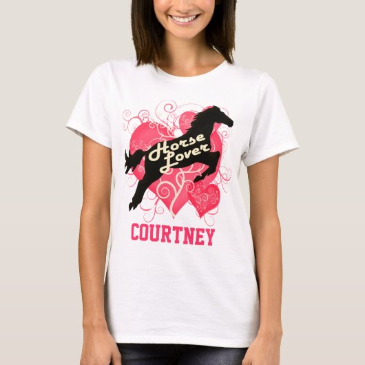 Horse Lover Personalized Courtney T-shirt (Voorkant)
