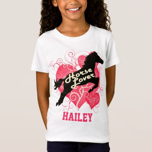 Horse Lover Personalized Hailey T-shirt (Voorkant)