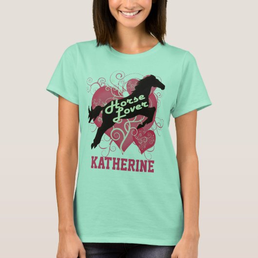 Horse Lover Personalized Katherine T-shirt (Voorkant)