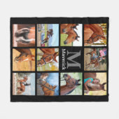 Horse Lover Personalized Monogram 11 Foto Collage Fleece Deken (Voorkant (Horizontaal))